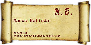 Maros Belinda névjegykártya